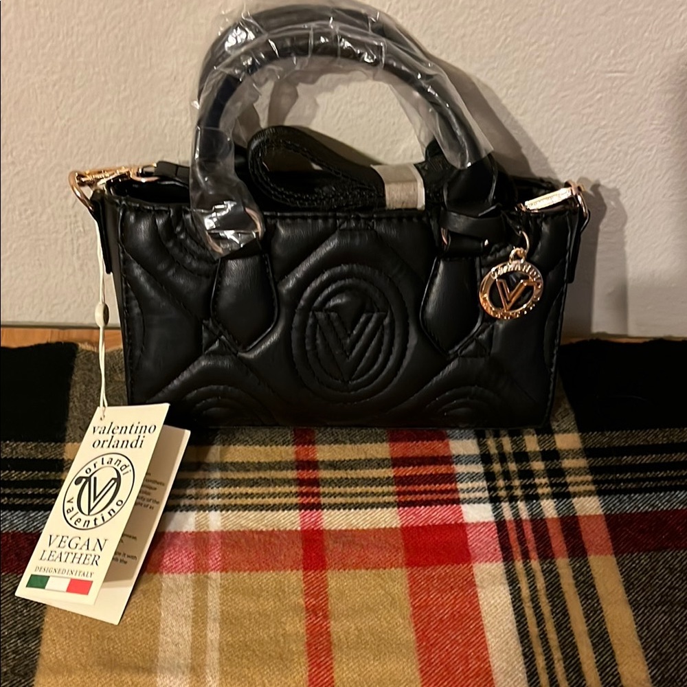 Valentino Orlandi Black Vegan Leather Handbag